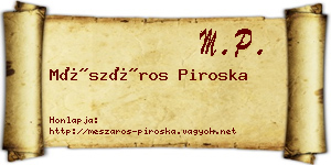 Mészáros Piroska névjegykártya